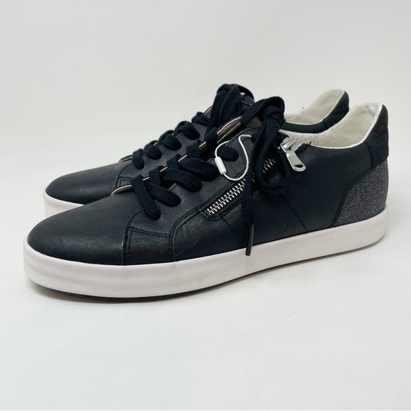 GEOX RESPIRA Women’s BLOMIEE ANTHRACITE GLITTER Sneakers Side Zip Size 9 - Picture 5 of 11